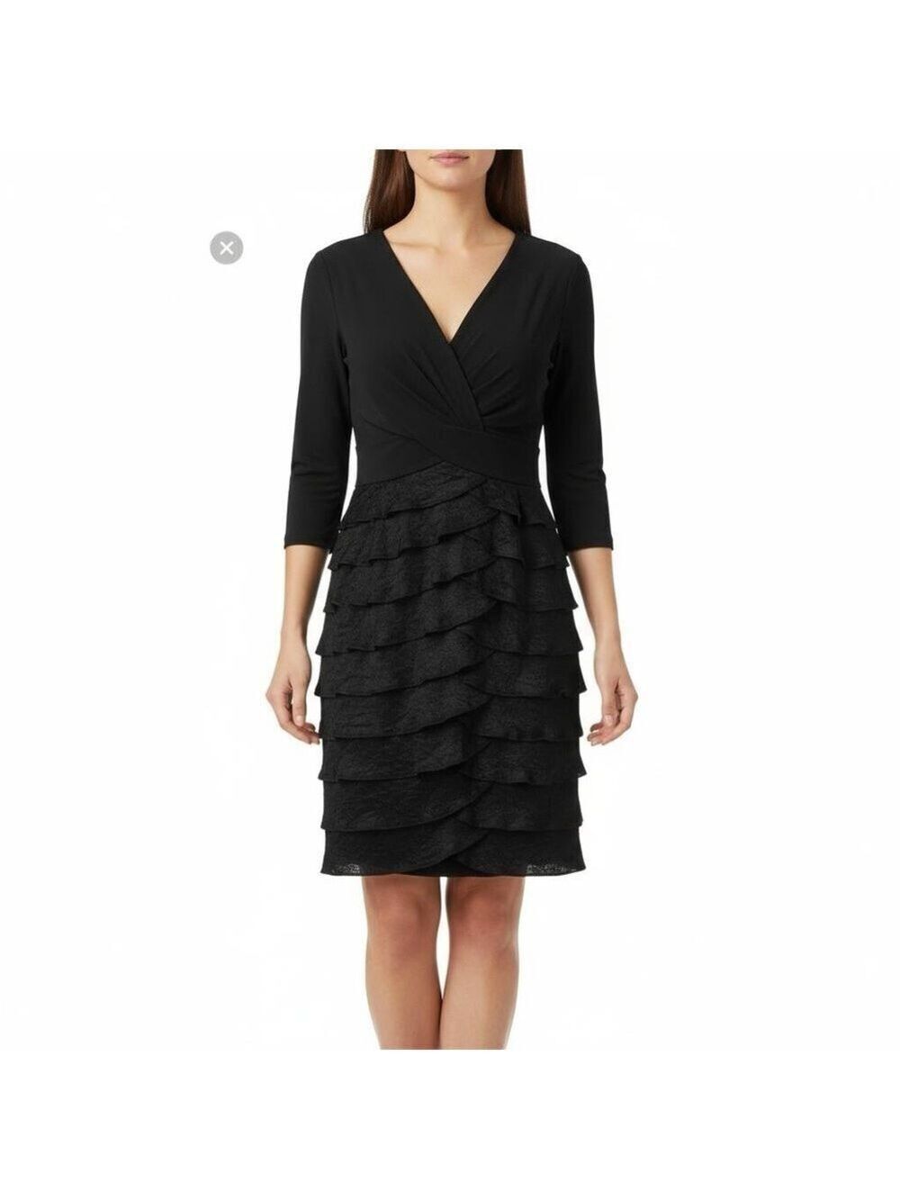 Adrianna Papel black short sleeve midi dress Size 8 whimsygoth